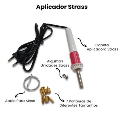Imagem de Caneta Aplicador De Strass Manual Bivolt Com 7 Ponteiras Lanmax