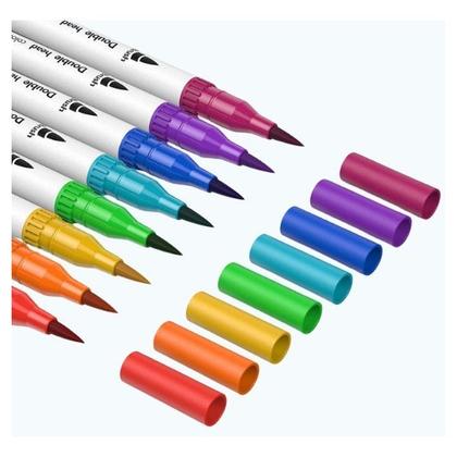 Imagem de Caneta Brush Pen 24 Cores Canetinhas Coloridas Escolar Ponta