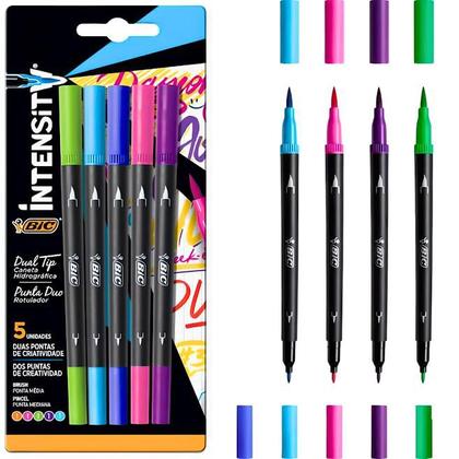 Imagem de Caneta Com Ponta Porosa Intensity 2 Pontas 5 Cores Bic