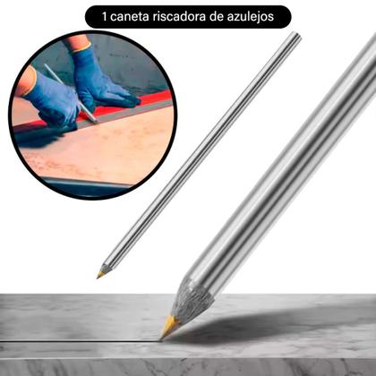 Imagem de Caneta Cortador Riscador De Cerâmica Azulejo Porcelanato Vidro Telha Piso Marcador Manual Lápis