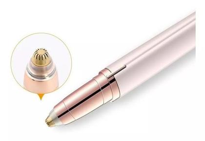 Imagem de Caneta Depiladora De Sobrancelha Indolor Recarregável Usb Cor Branco com Dourado