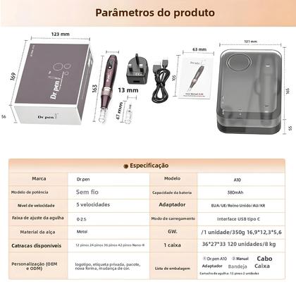 Imagem de Caneta Derma Sem Fio Micro Microagulhas Máquina De Rejuvenescimento Da Pele Dr.pen Ultima A10 Com
