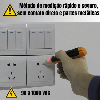 Imagem de Caneta Detector de Energia Elétrica Tensão Com Sinal Sonoro e Luz 2 Pilhas AAA