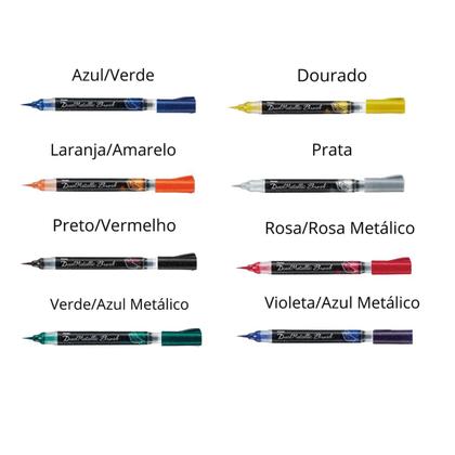 Imagem de Caneta DualMetallic Brush Violet - Metallic Blue - Pentel Arts