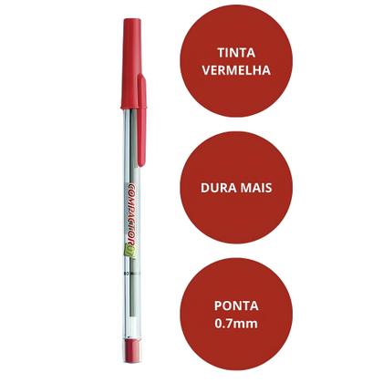 Imagem de Caneta Escrita Ponta Fina Compactor 0.7 - Cx C/ 100 Vermelho