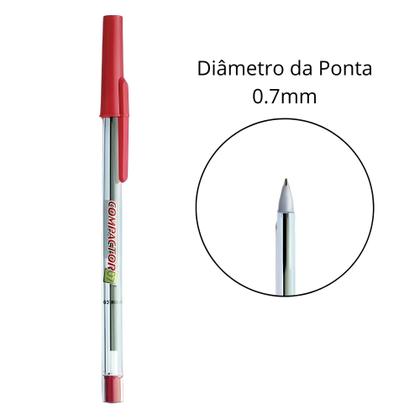Imagem de Caneta Escrita Ponta Fina Compactor 0.7 - Cx C/ 100 Vermelho