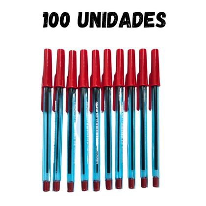 Imagem de Caneta Escrita Ponta Fina Compactor 0.7 - Cx C/ 100 Vermelho
