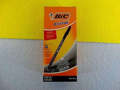 Imagem de Caneta Esferográfica Bic Ultra fina 0.7 Preta Caixa 25 Unidades