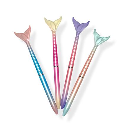 Imagem de Caneta Esferográfica Cauda Sereia Perolada Fofa - Papelaria Criativa