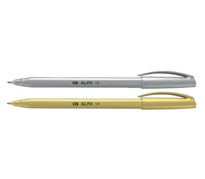 Imagem de Caneta Esferográfica Cis Alfa 1.0mm Com 2 Uni Ouro e Prata
