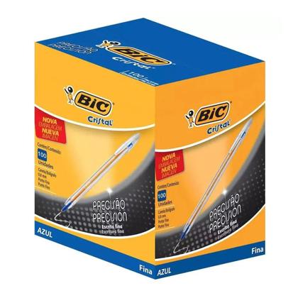 Imagem de Caneta esferográfica cristal azul ponta fina bic original