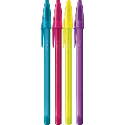 Imagem de Caneta Esferografica Cristal Fashion PACK 04 Cores - Planeta Brinquedos