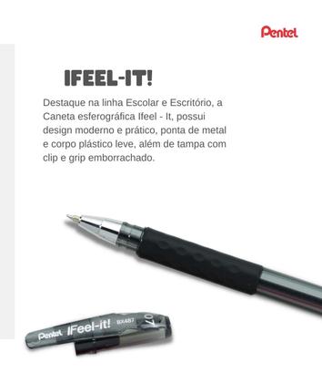 Imagem de Caneta Esferográfica Ifeel-It Com Tampa e Grip Emborrachado Pentel 0.7mm Cores Variadas