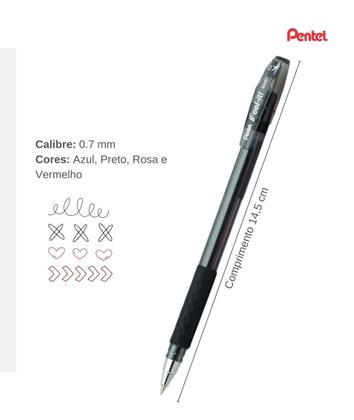 Imagem de Caneta Esferográfica Ifeel-It Com Tampa e Grip Emborrachado Pentel 0.7mm Cores Variadas