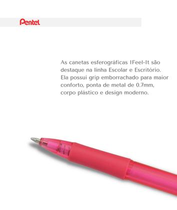 Imagem de Caneta Esferográfica Ifeel-It Retrátil 0.7mm Pentel Cores Variadas