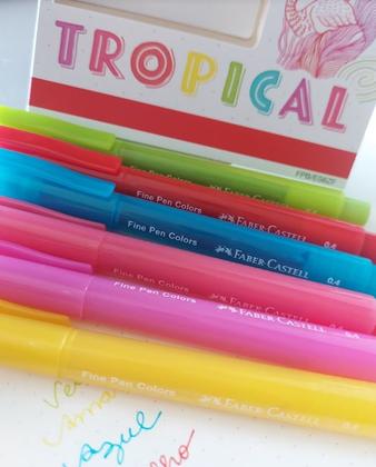 Imagem de Caneta Faber Castell Fine Pen 0.4 6 Cores Tropical FPB/ES6ZF