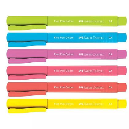 Imagem de Caneta Faber Castell Fine Pen 0.4 6 Cores Tropical FPB/ES6ZF