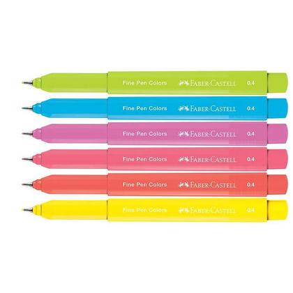 Imagem de Caneta Faber Castell Fine Pen 0.4 6 Cores Tropical FPB/ES6ZF