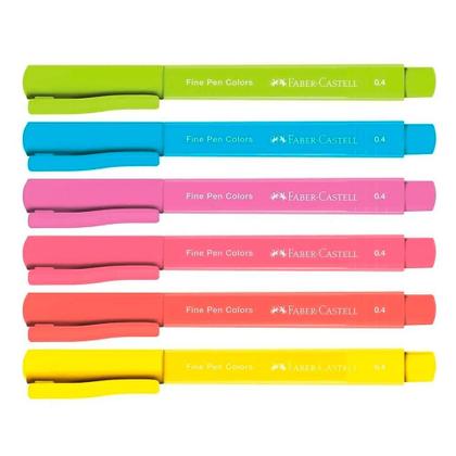 Imagem de Caneta Fine Pen Tropical com 6 Unidades - Faber-Castell