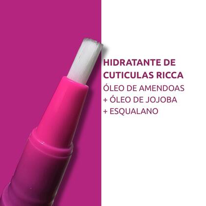 Imagem de Caneta Hidratante de Cutículas Ricca 2ml com Óleo de Amêndoas  Hidratação Prática para Unhas e Cutículas