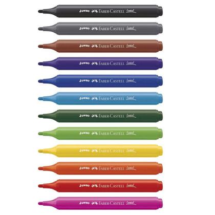 Imagem de Caneta Hidrográfica Jumbo Triangular 12 Cores Faber-Castell (163538)