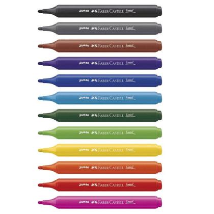 Imagem de Caneta Hidrográfica Jumbo Triangular 12 Cores Faber-Castell (163538)