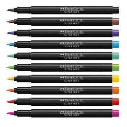 Imagem de Caneta hidrográfica Supersoft Brush 10 cores 15.0710SOFT560191 - Faber-Castell