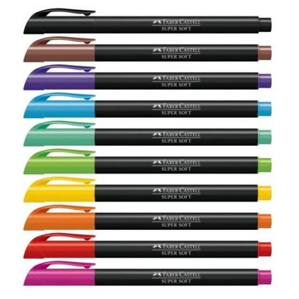 Imagem de Caneta hidrográfica Supersoft Brush 10 cores 15.0710SOFT560191 - Faber-Castell