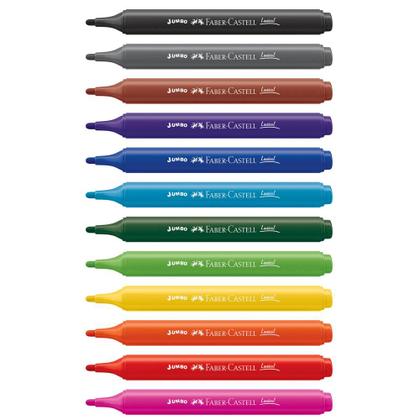 Imagem de Caneta Hidrográfica Triangular Jumbo com 12 Cores - Faber-Castell