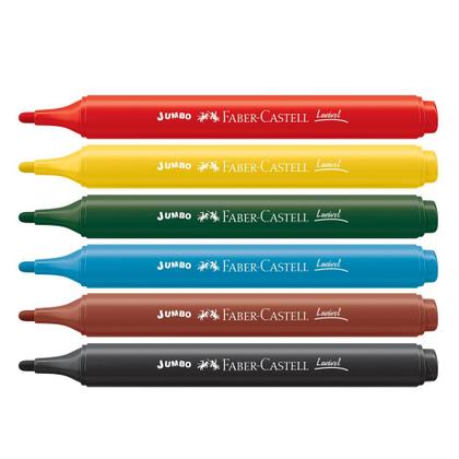 Imagem de Caneta Hidrográfica Triangular Jumbo com 6 Cores - Faber-Castell