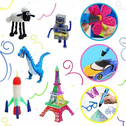 Imagem de Caneta Impressora 3D + Kit Filamento 9m 