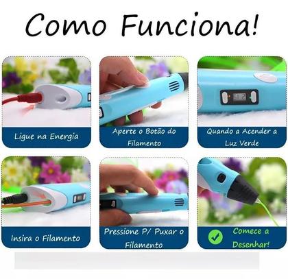 Imagem de Caneta Impressora 3D + Kit Filamento 9m 
