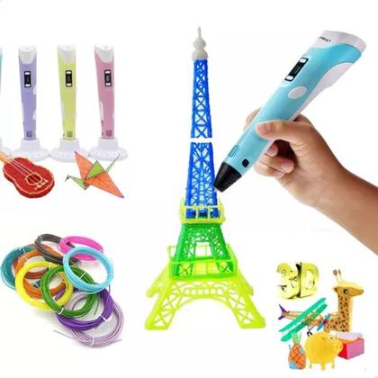 Imagem de Caneta Impressora 3D Profissional com Fonte e Filamentos 12V