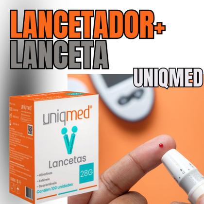 Imagem de Caneta Lancetador Universal + 100 Lancetas Uniqmed