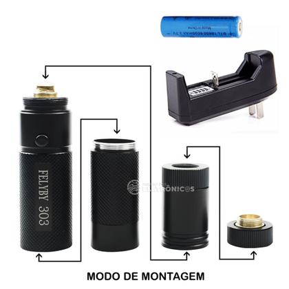 Imagem de Caneta Laser 7500mw Verde Potência de Longo Alcance com Bateria Recarregável LT403