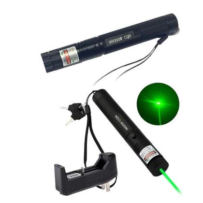 Imagem de Caneta Laser Pointer 303 Verde Ultra Forte Alcance 50km com Chave Bateria Recarregável Vt Laser