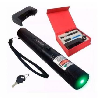 Imagem de Caneta Laser Pointer 303 Verde Ultra Forte Alcance 50km com Chave Bateria Recarregável Vt Laser