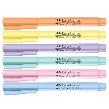 Imagem de Caneta Marca Texto 6 Cores Grifpen Pastel Faber Castell