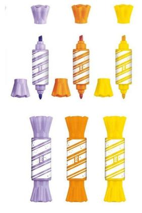 Imagem de Caneta Marca Texto Mini Balinha Com 3 Unidades Diversos Modelos Tris - LC