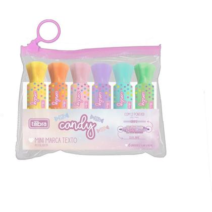 Imagem de Caneta Marca Texto Mini CANDY Duas Pontas 6 Cores Estojo