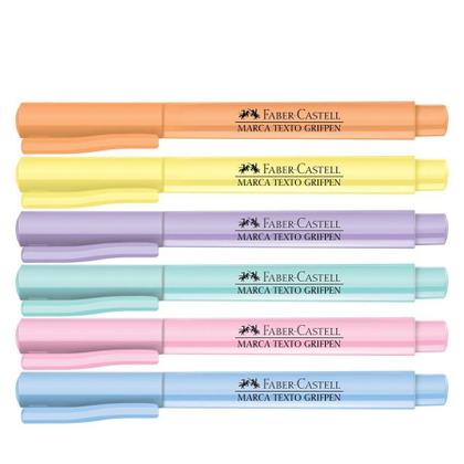 Imagem de Caneta Marca Texto Pastel Estojo 6 Cores Grifpen Faber Castell