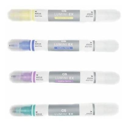 Imagem de Caneta Marca-Texto Ponta Dupla Apagável Lumini EX CIS Rosa