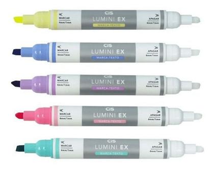 Imagem de Caneta Marca-Texto Ponta Dupla Apagável Lumini EX CIS Rosa