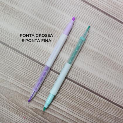 Imagem de Caneta marca texto ponta dupla fluorescente 6 cores