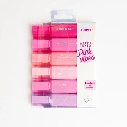 Imagem de Caneta Marca Texto Tons de Rosa Pink Vibes c/6 Cores Leo Arte