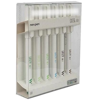 Imagem de Caneta Marcador Artistico Ginza Fineliner WILD Florest 6 Unidades Newpen 16.092