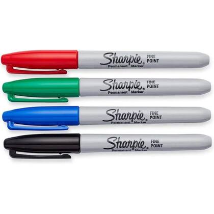 Imagem de Caneta Marcador Permanente Sharpie Fina 4 Cores Básicas