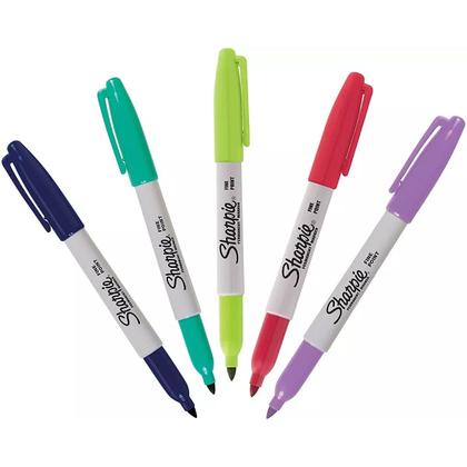 Imagem de Caneta Marcador Permanente Sharpie Fina Cosmic 5 Cores
