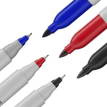 Imagem de Caneta Marcador Permanente Sharpie Twin Ponta Dupla Kit C/3