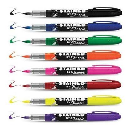 Imagem de Caneta Marcador Permanente Tecido Brush Tip Sharpie 08 Cores